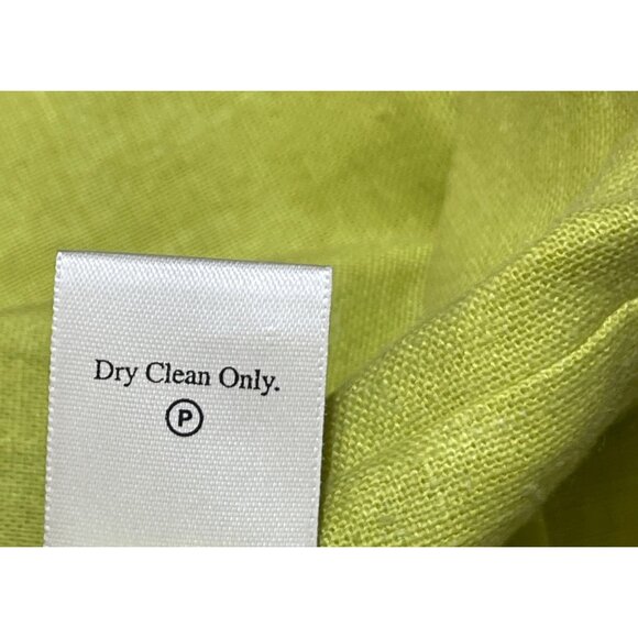 Coldwater Creek Linen Blend Jacket Y2K Chartrusse Size 8P Petite - Picture 6 of 6